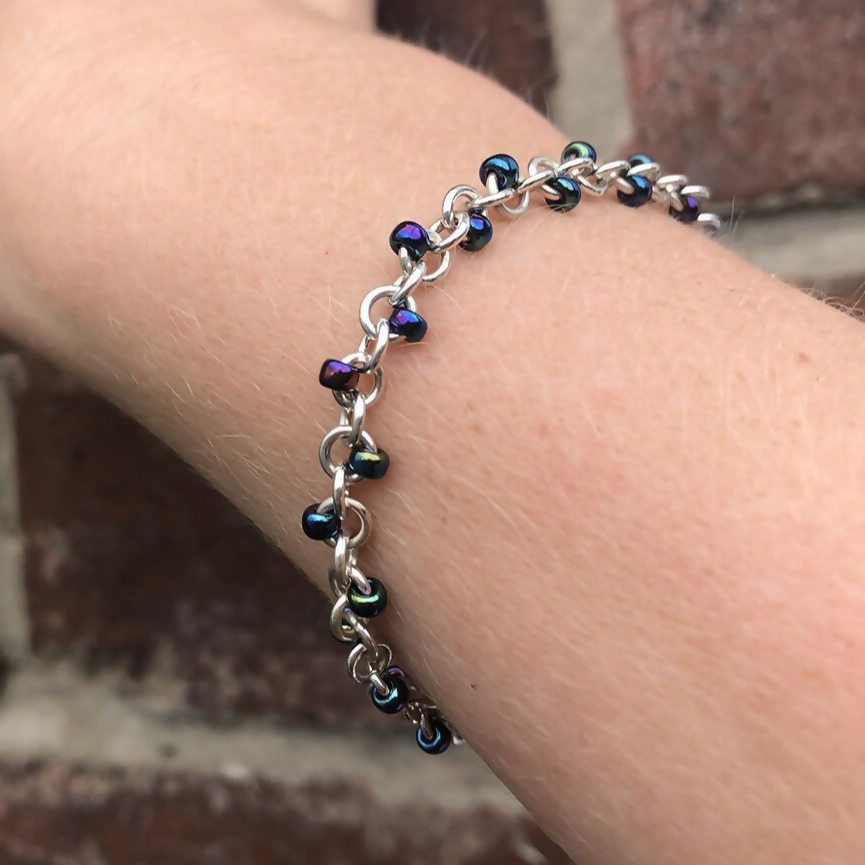 Sterling Silver Miyuki Dots Bracelet