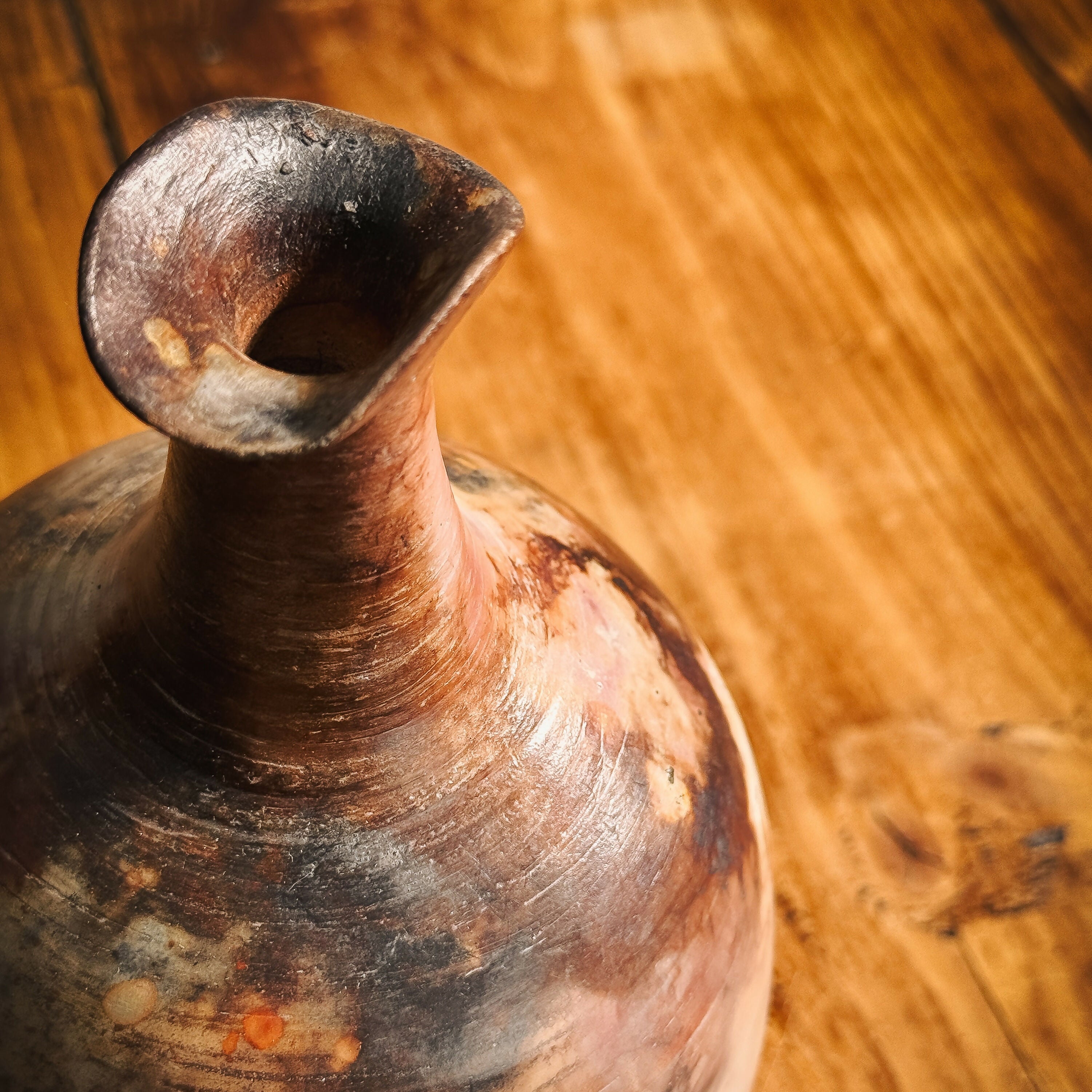 Handmade Long Neck Pit fired Vessel