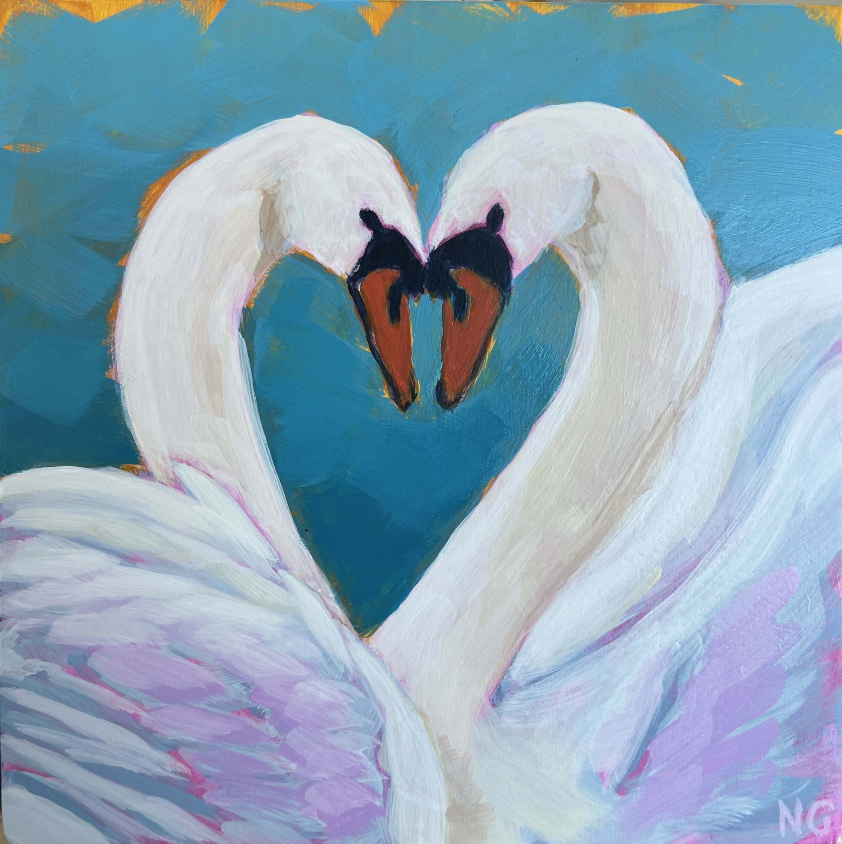Swan Love - Original Acrylic Painting