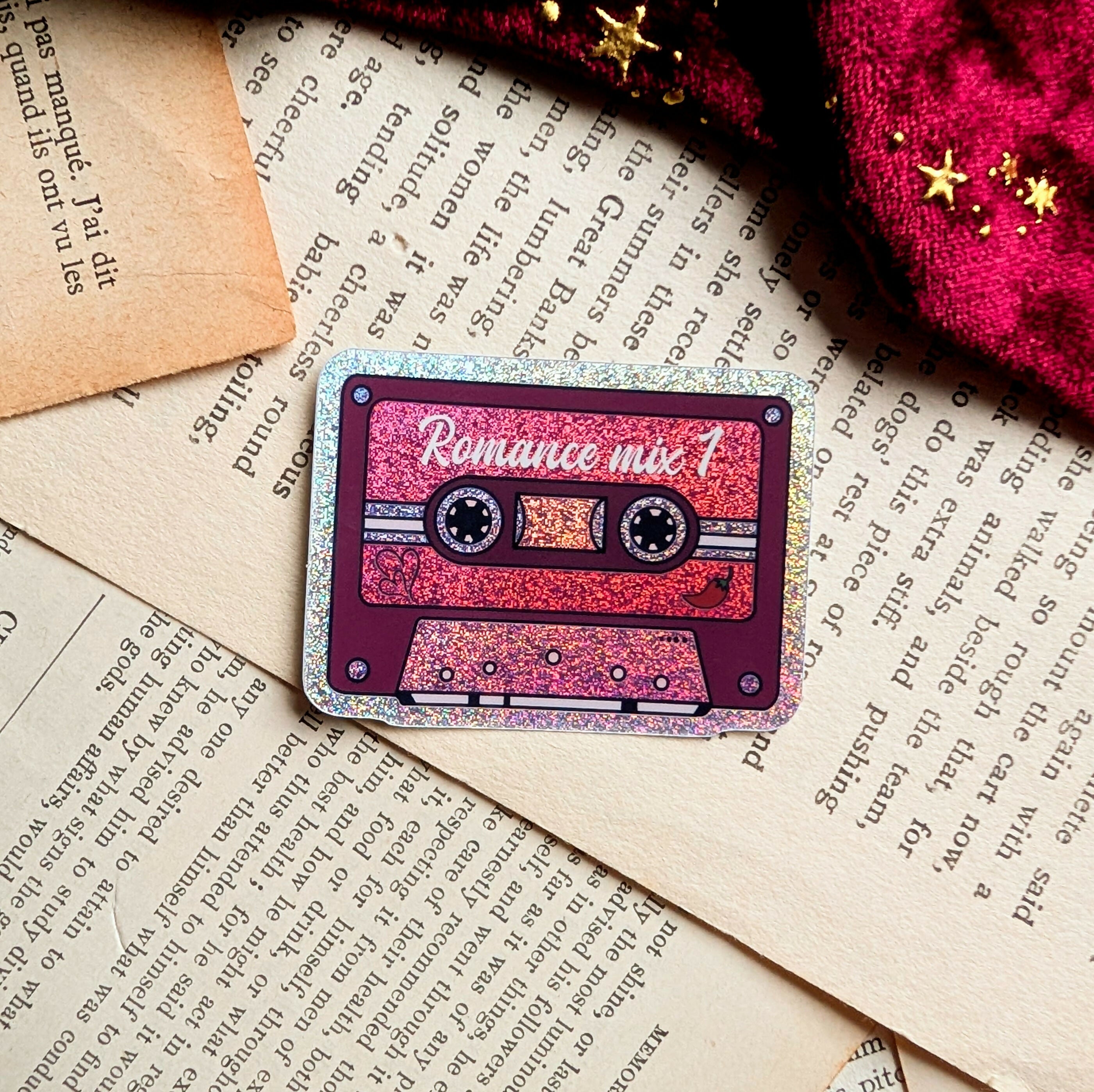 Romance Mix Tape Glitter Sticker