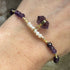 Handmade Gold Vermeil Amethyst And Freshwater Pearl Charm Bracelet.