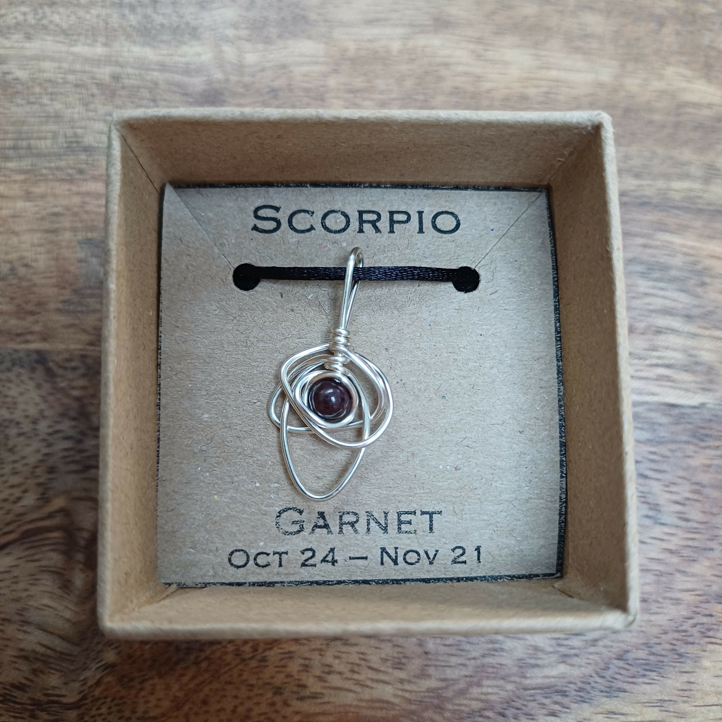Scorpio Garnet Zodiac Necklace