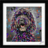 COCKAPOO DOG COLOUR SPLASH FRAMED ARTWORK.