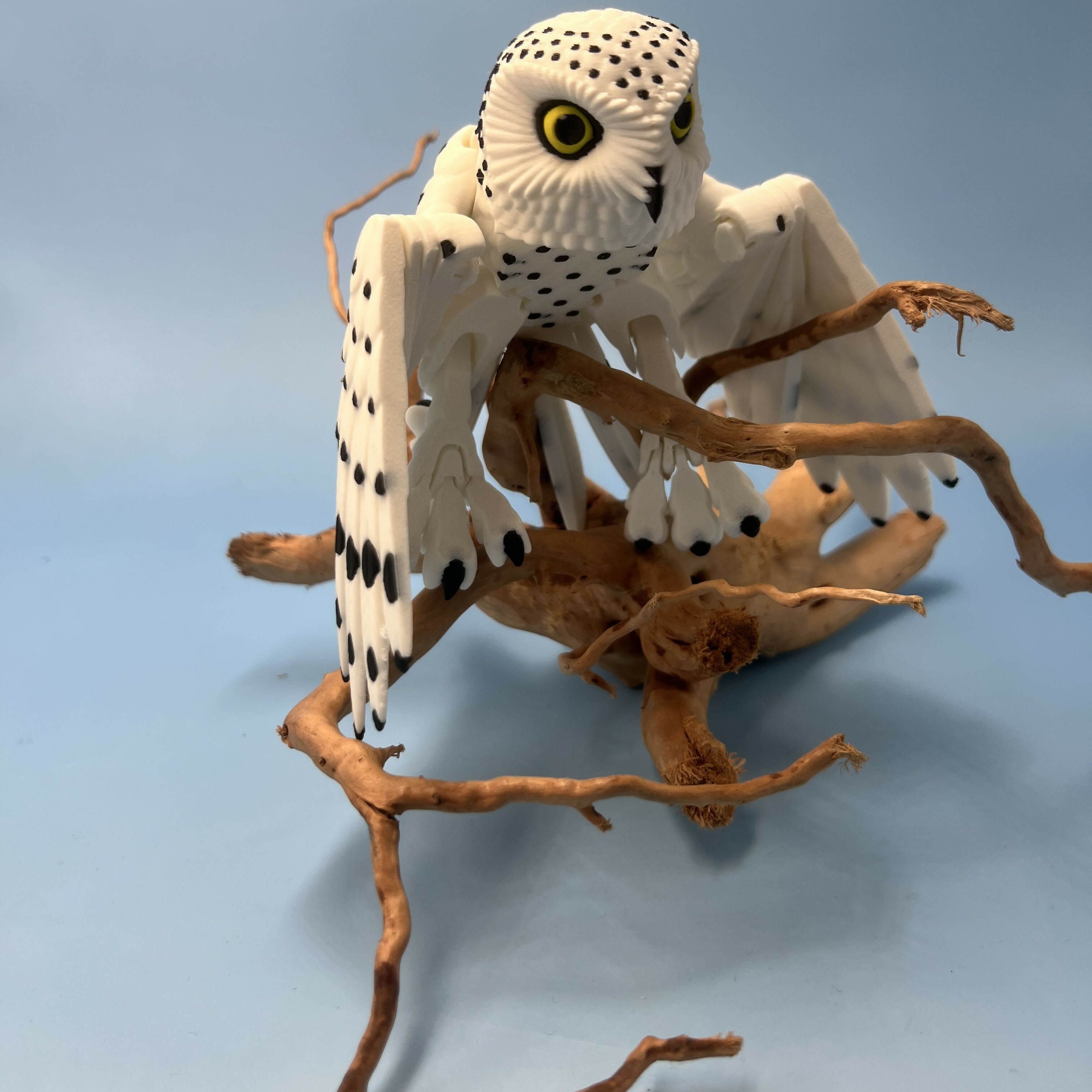 3D Printed LARGE: Articulated Sensory Fidget Animal Friend Snow Owl 22cm