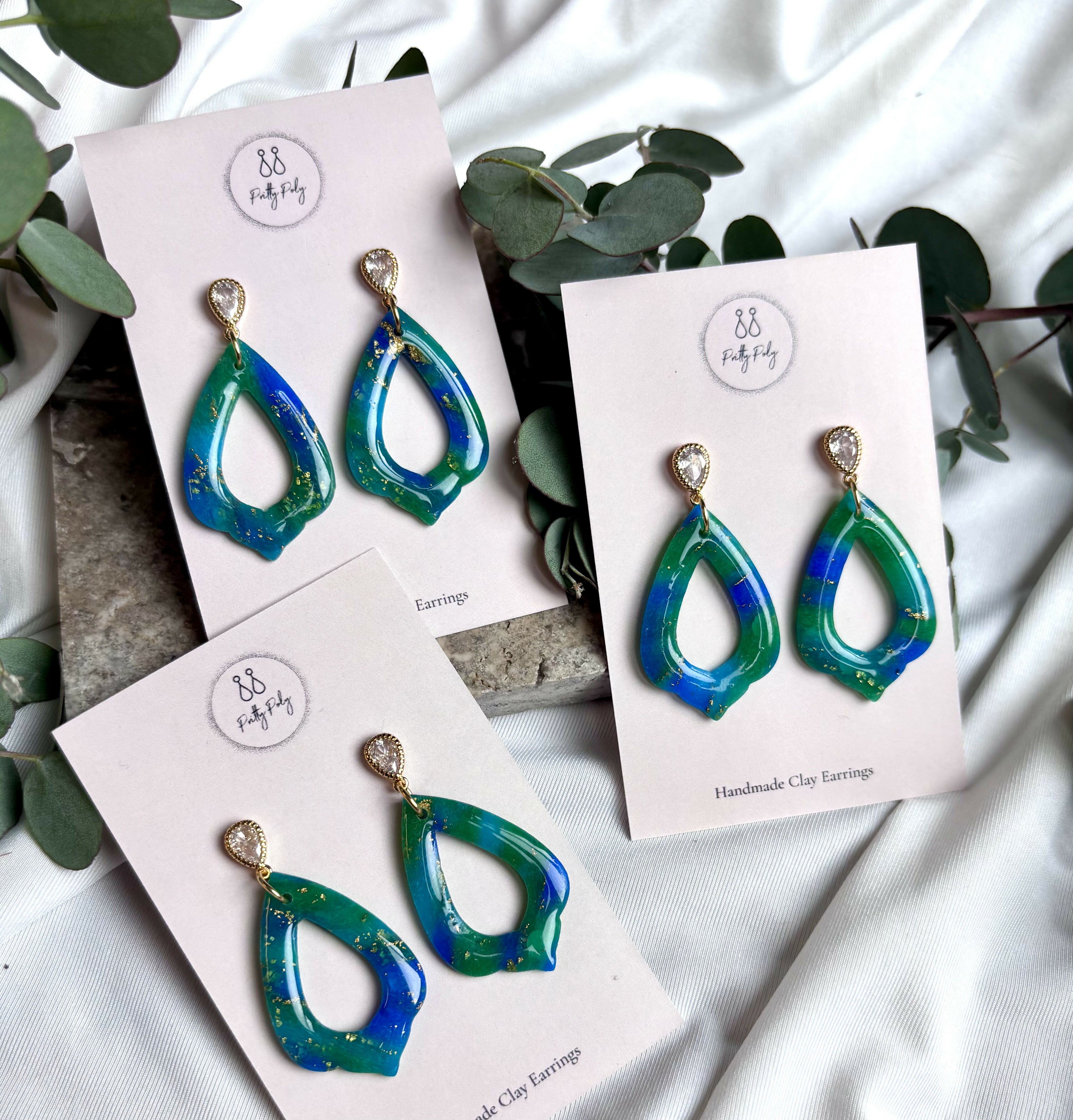 Ocean Dream Collection - Drop Polymer Clay Earrings