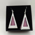 Pink and White Triangle Drop Earrings