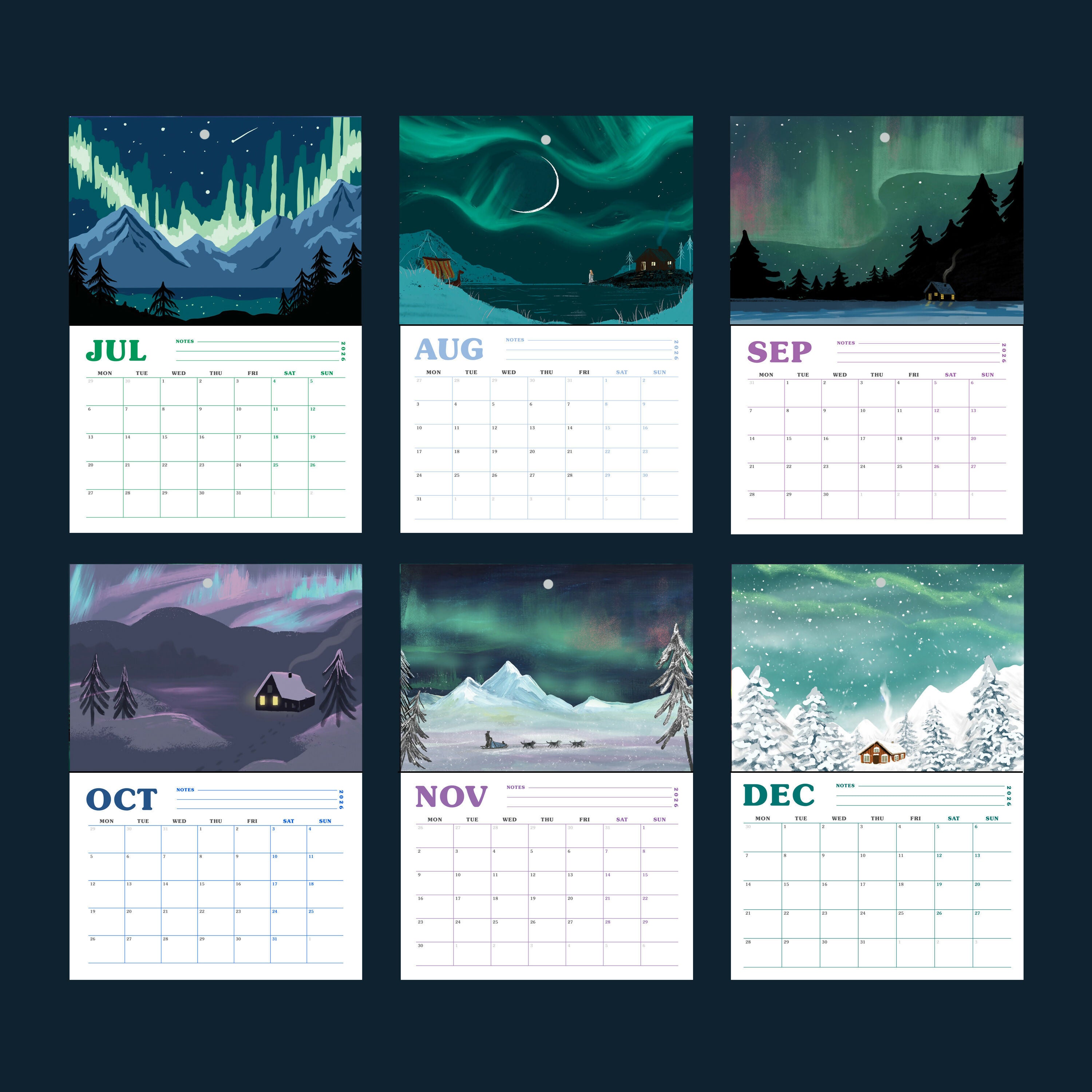 2026 Northern Lights Booklet Calendar