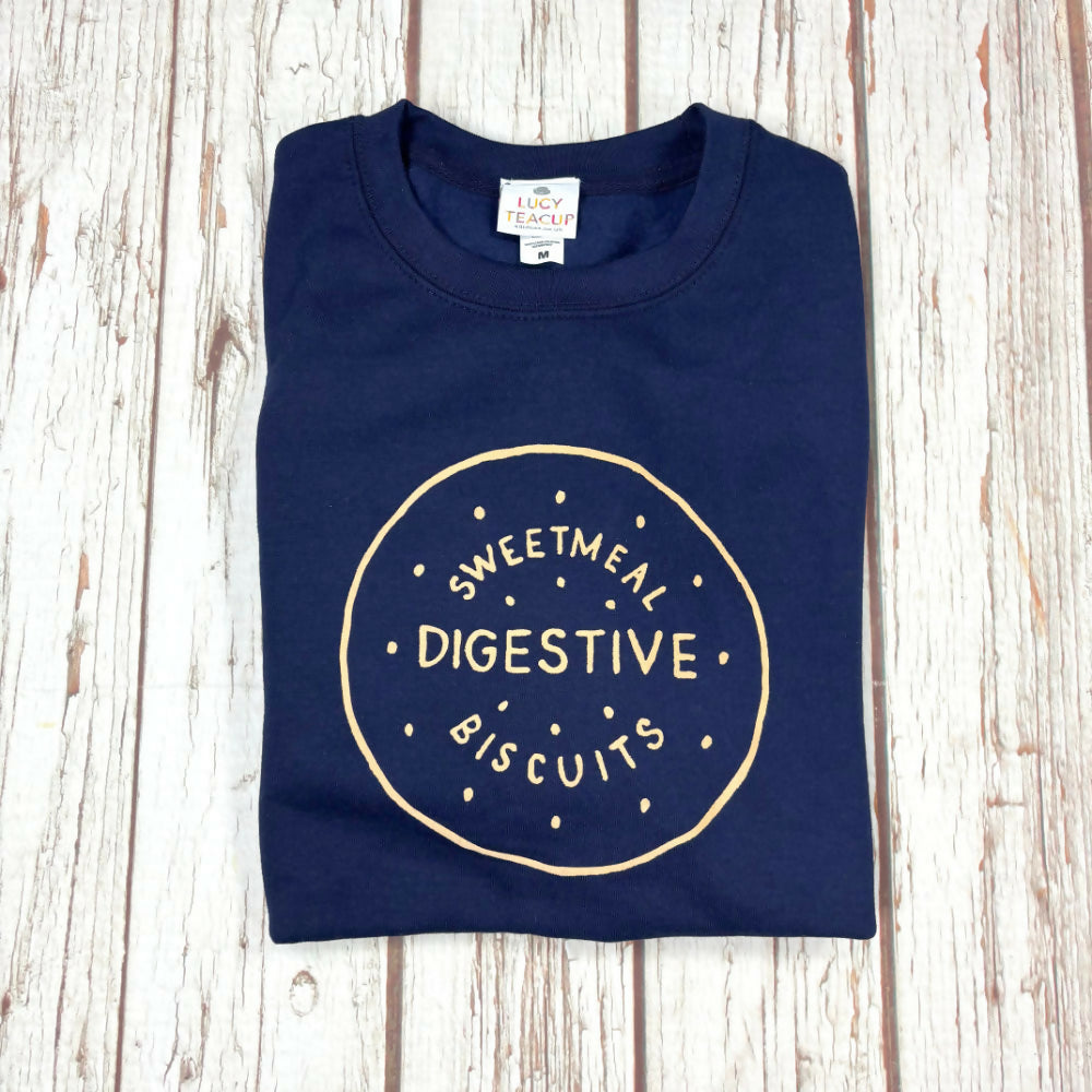 Digestive Biscuit Navy Blue Unisex Sweatshirt