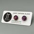 Pink & Purple Flower Dichroic Fused Glass Sterling Silver Stud Earrings - Handmade by Jade Tapson Glass.