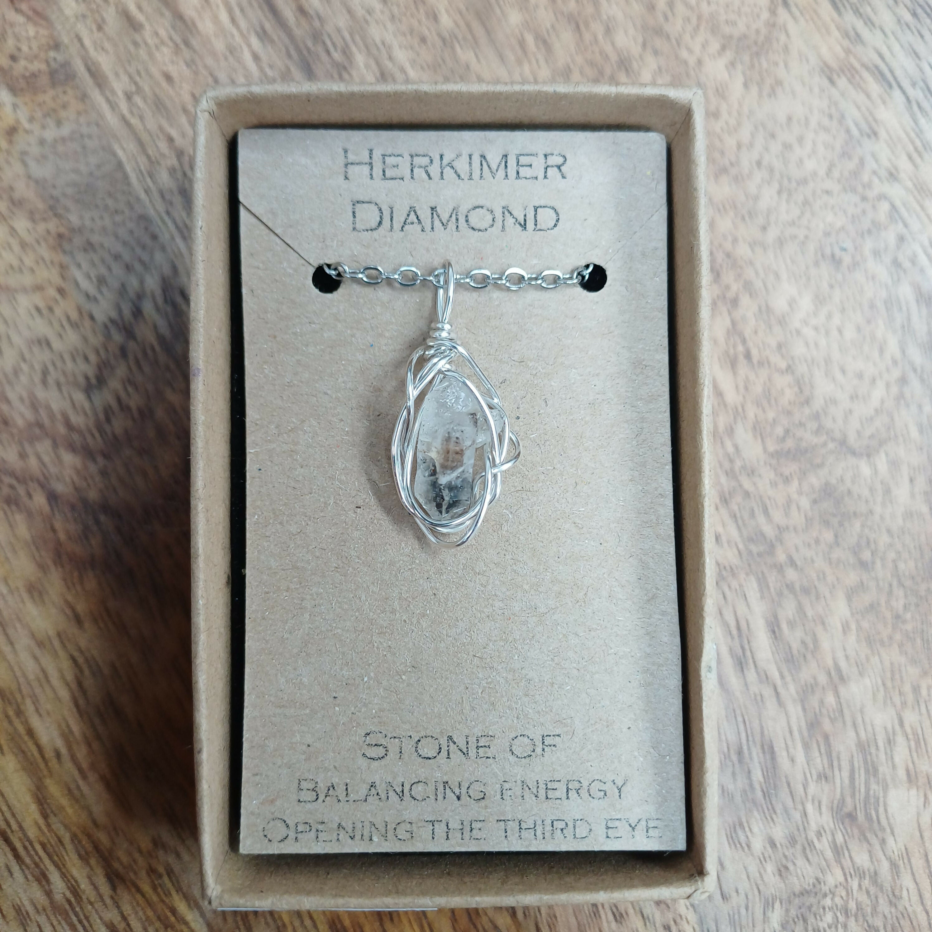 Herkimer Diamond Wire Wrapped Pendant