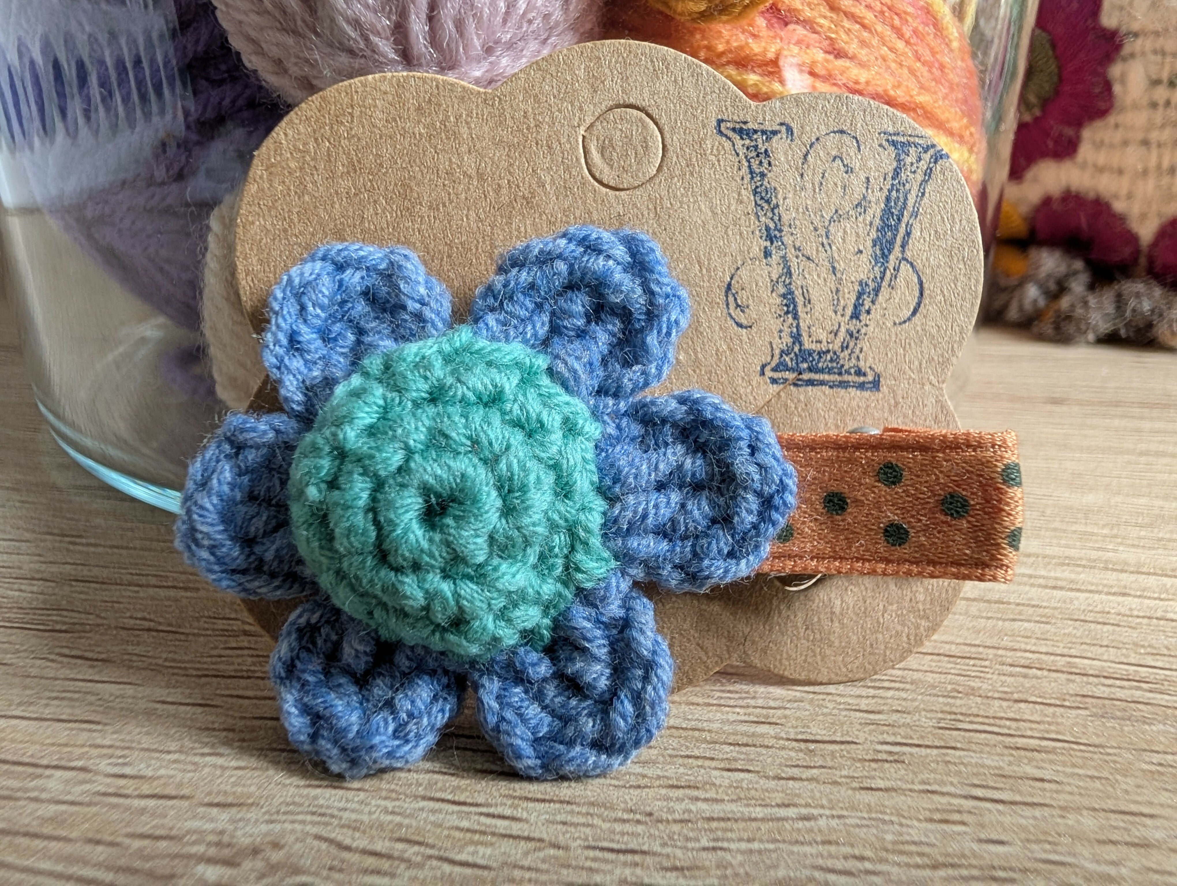 Hair Accessory - lavender-blue flower hair clip