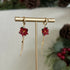 Red Christmas Flower Dangle Earrings
