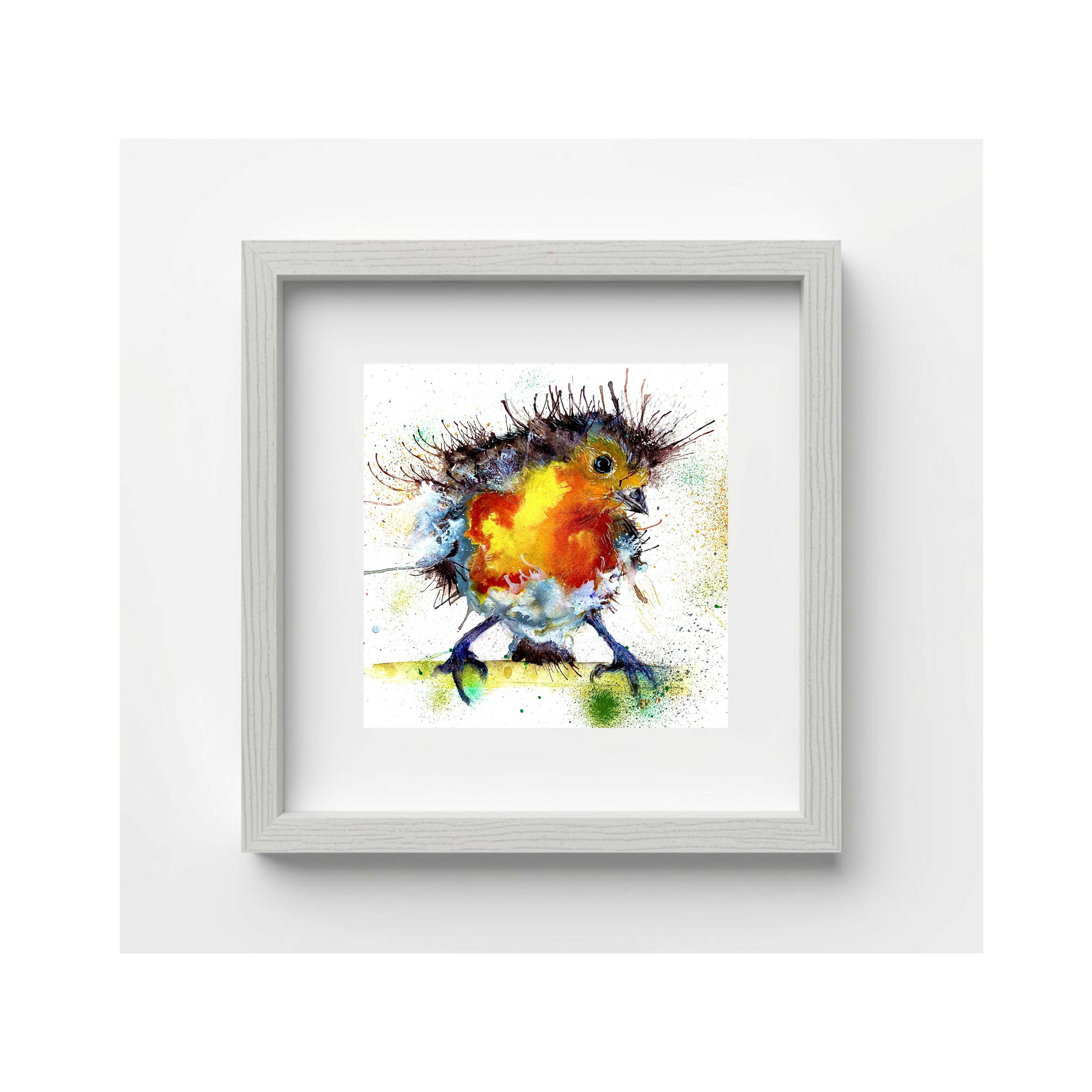 FINE ART PRINT OF ROCKY ROBIN, PART OF THE 'LITTLE MINI TREASURE' ART COLLECTION