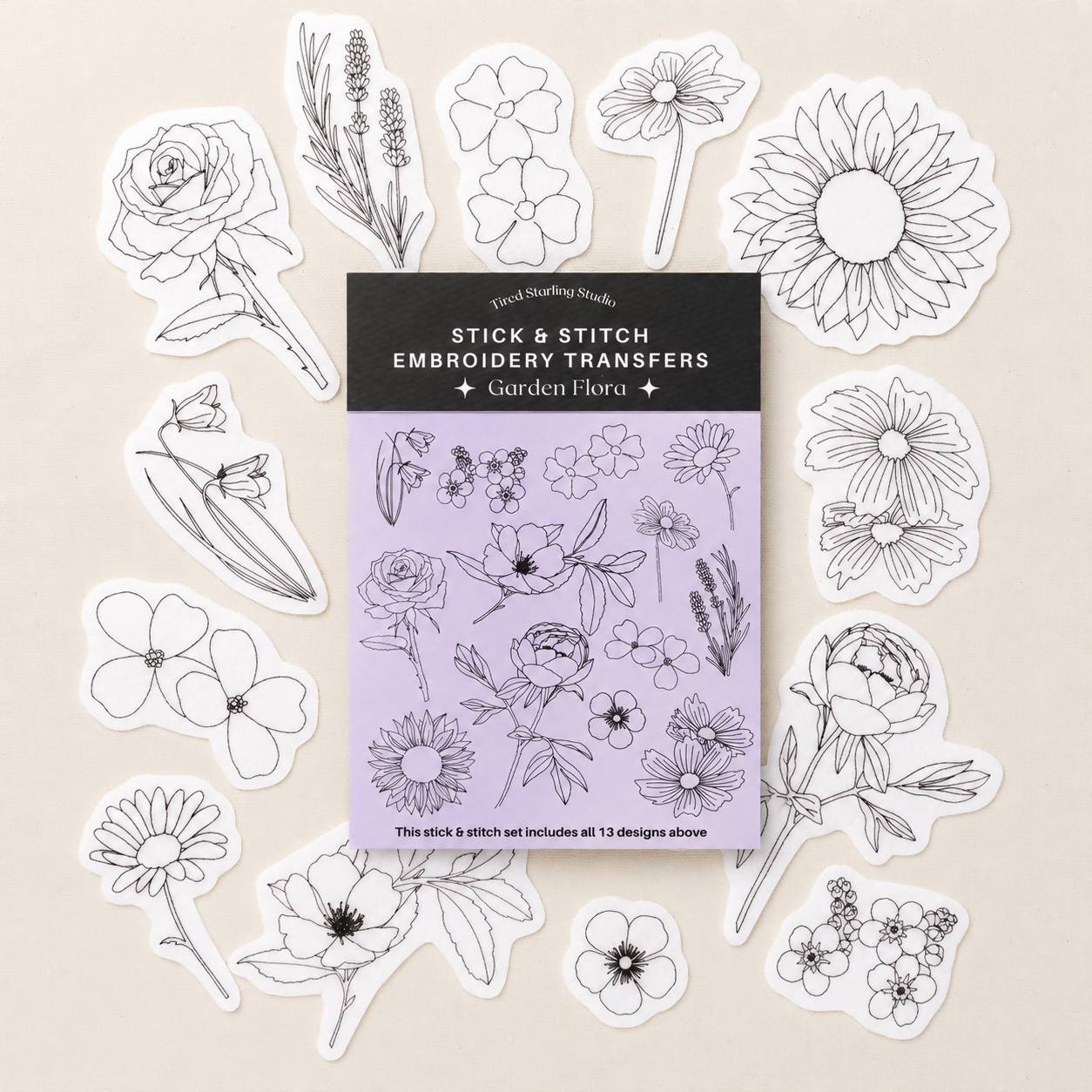 Stick & Stitch Dissolvable Embroidery Designs - Garden Flora