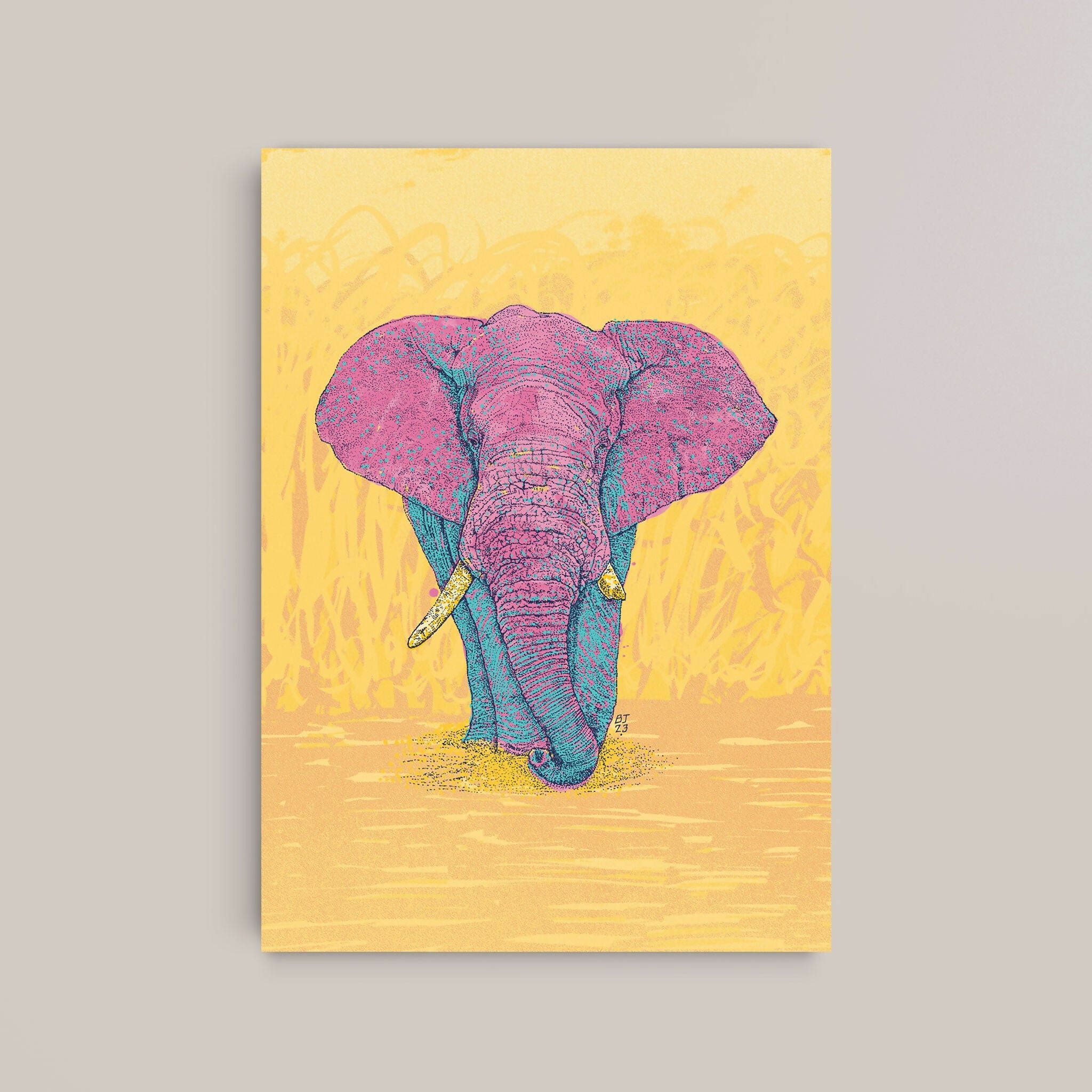 Elephant Art Print – Safari Animal Wall Art