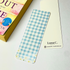 Light Blue Gingham White Floral 15 x 5 cm Bookmark