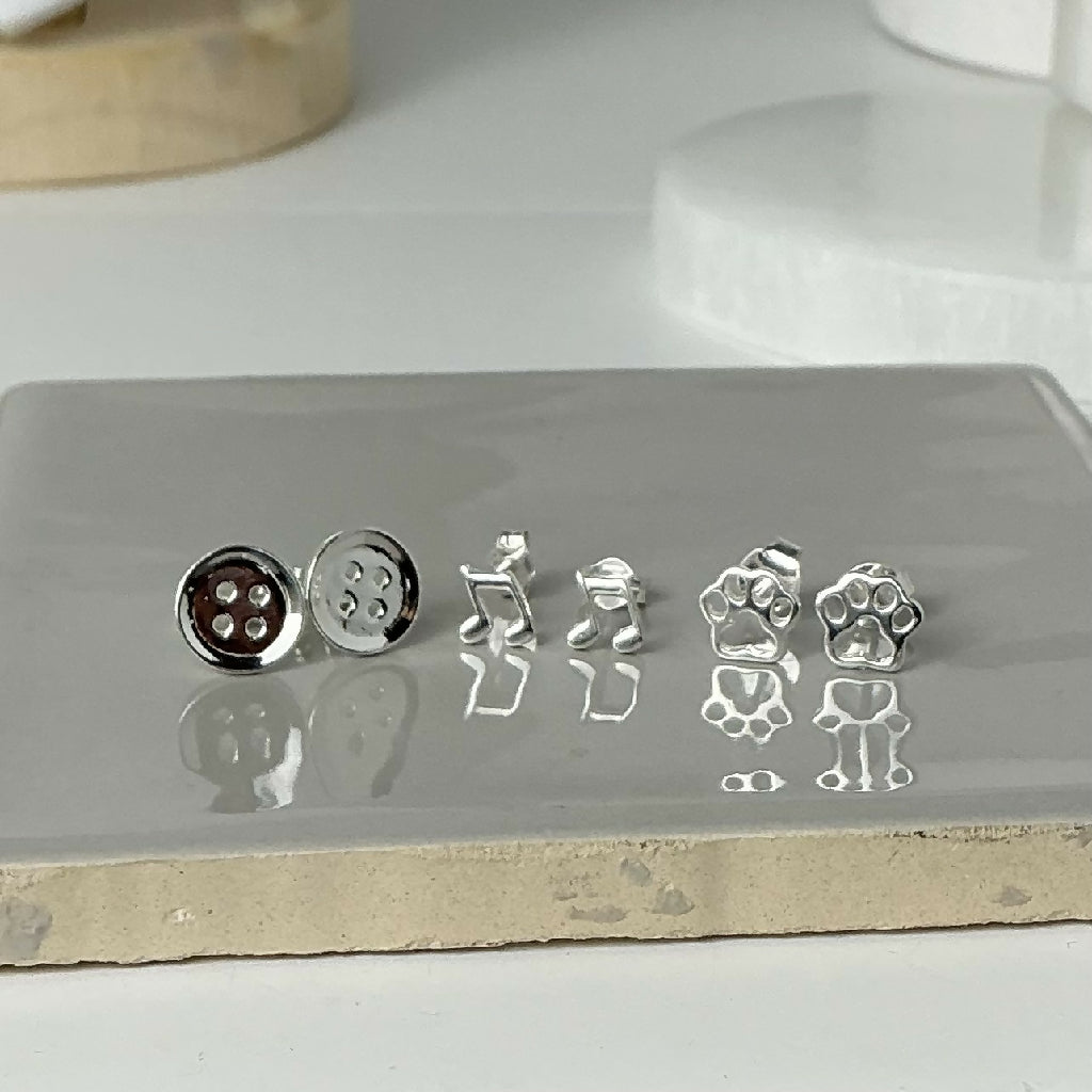 Sterling Silver Stud Earrings - Various Designs