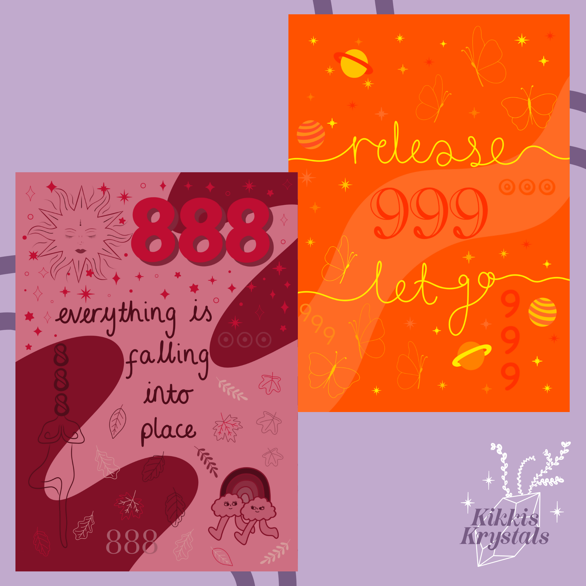 2 x A4 Prints | Scrapbooking | Collage Making | 888 999 Angel Numbers