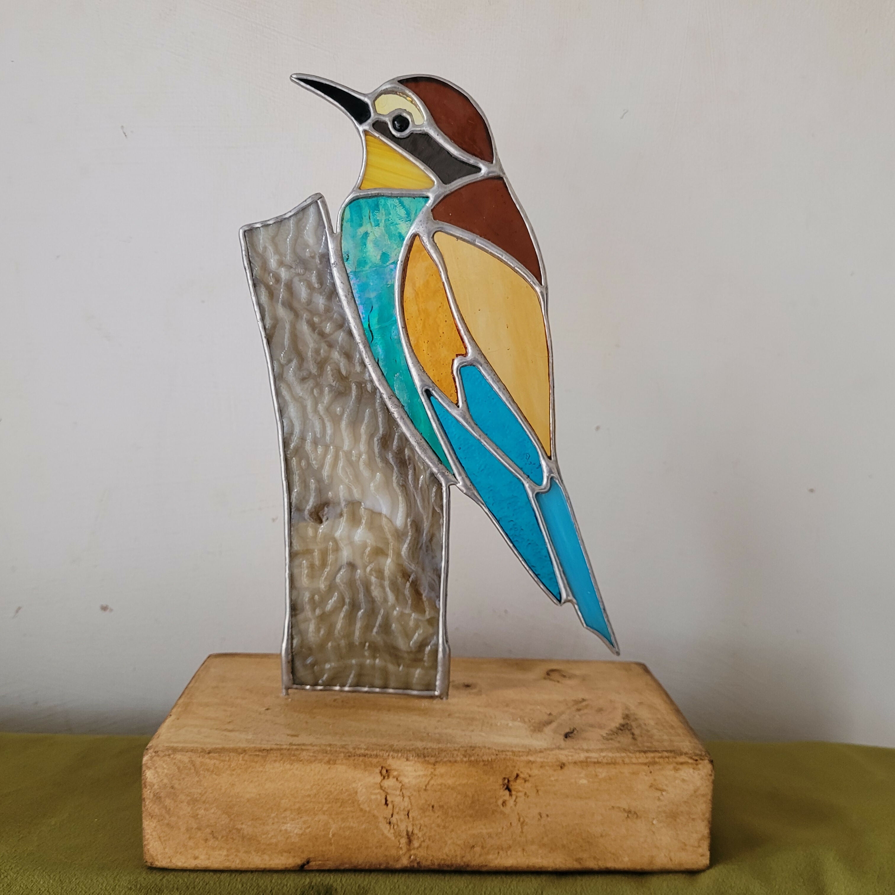 Glass Bee Eater On Wood