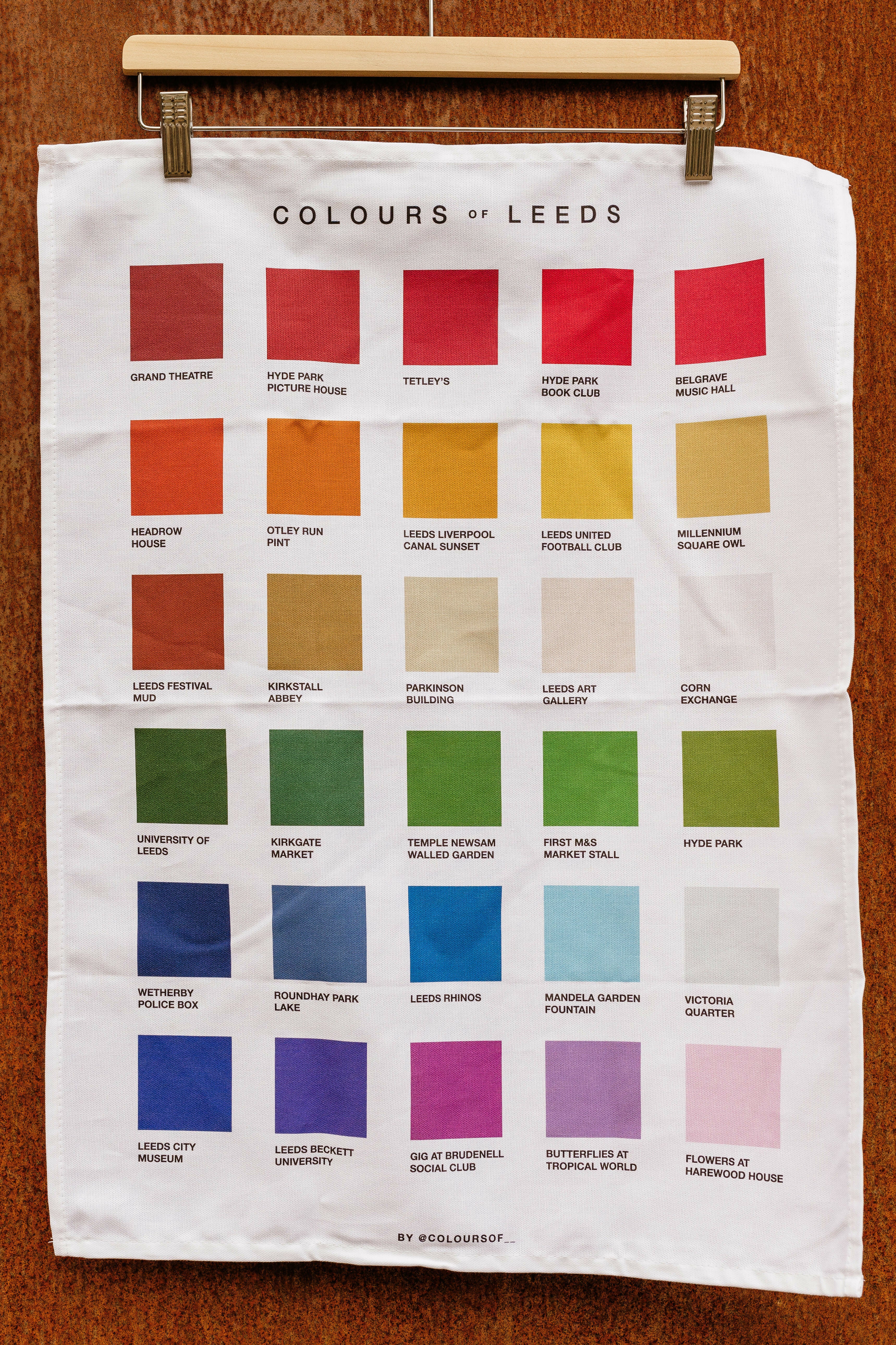Colours of Leeds Tea Towel