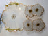 GOLD HANDLE SERVING TRAY HANDMADE FLOWER SET WITH COASTERS