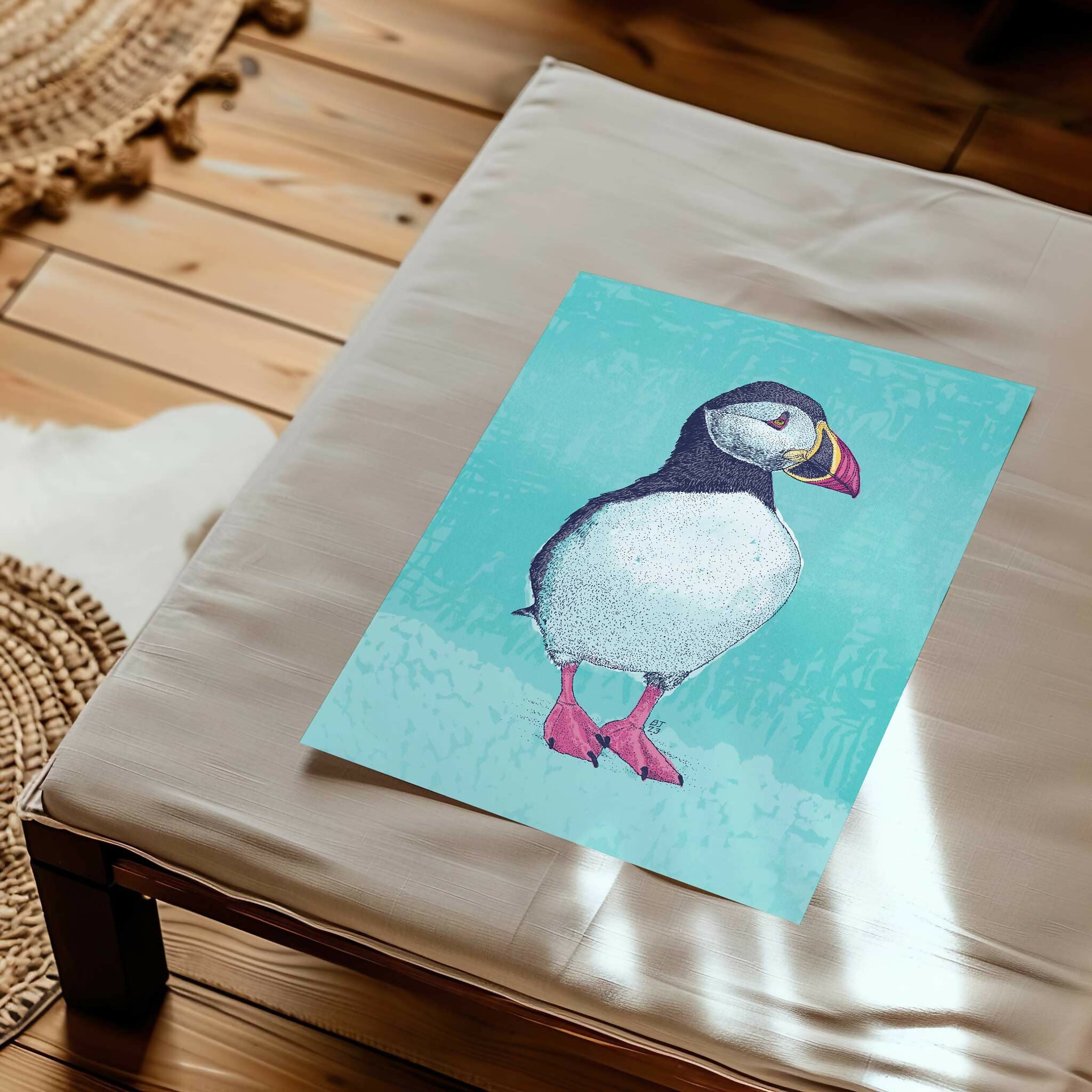 Puffin Art Print – Coastal Bird Illustration