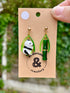 Panda eating bamboo - mismatch pair drop earrings