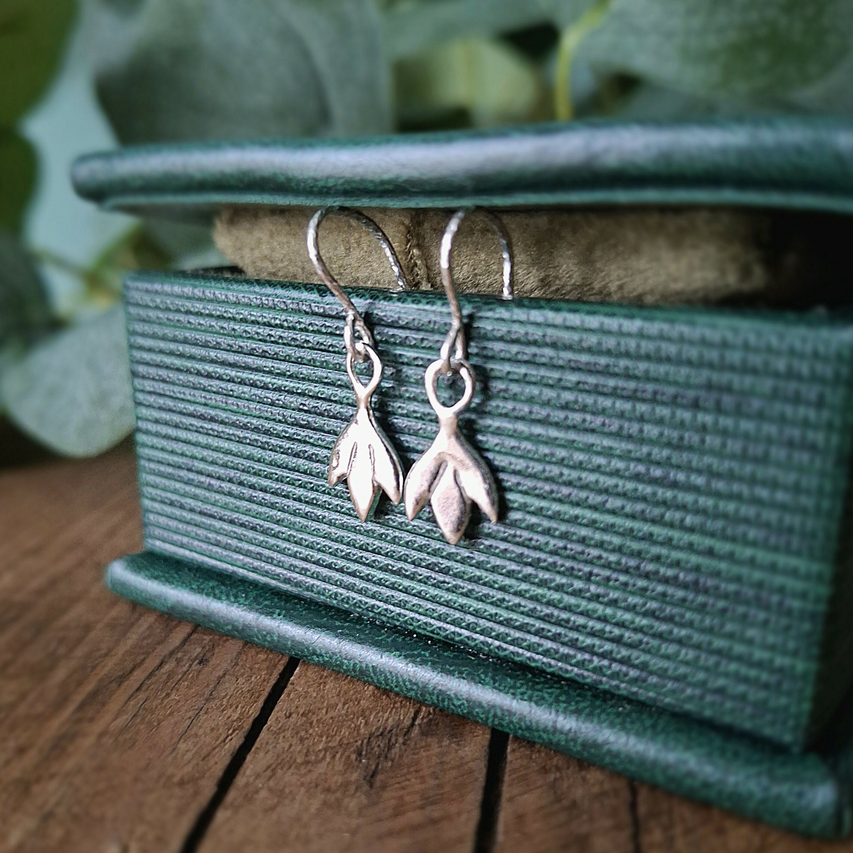 Handmade Silver Snowdrop Earrings Small