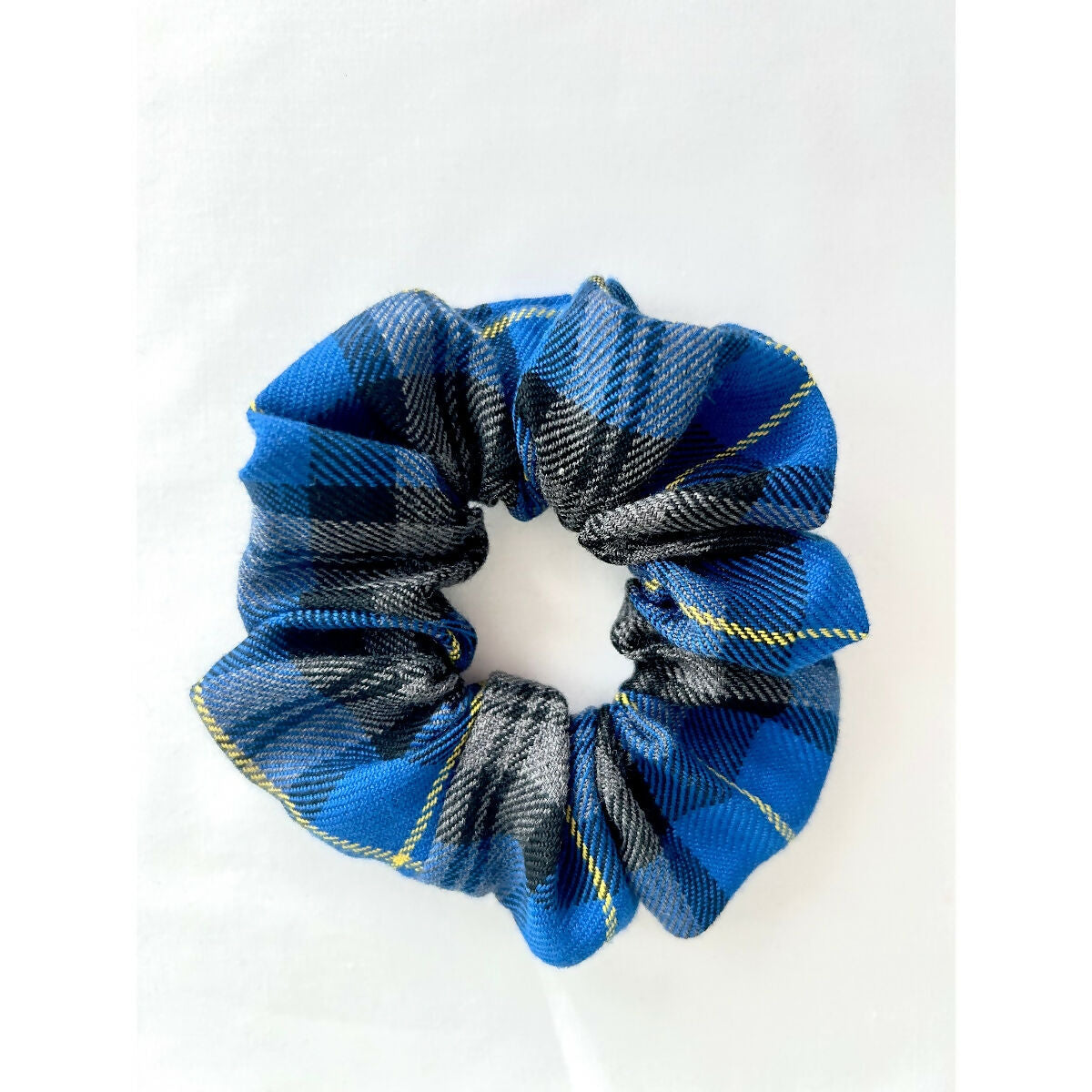Blue Tartan Hair Scrunchie