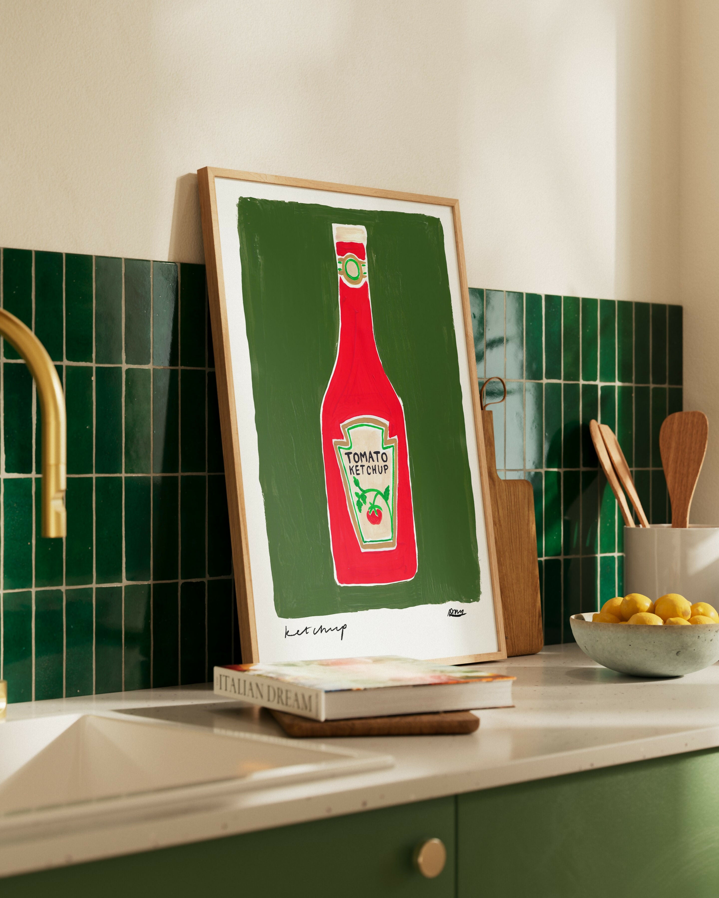 Ketchup Hand Painted Art Print