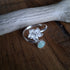 Handmade Adjustable Flower Ring With Aventurine Size M