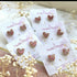 Pink and Beige Heart Studs