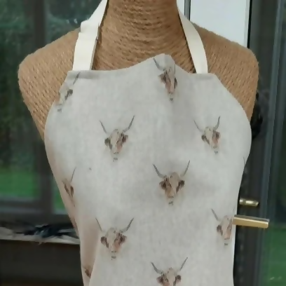 Handmade Highland Cow Print Adult Apron, Adjustable Neck