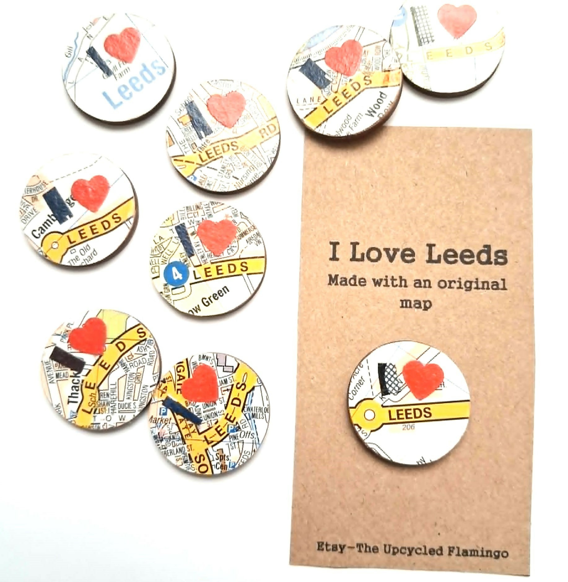 I Heart Leeds Map Badge