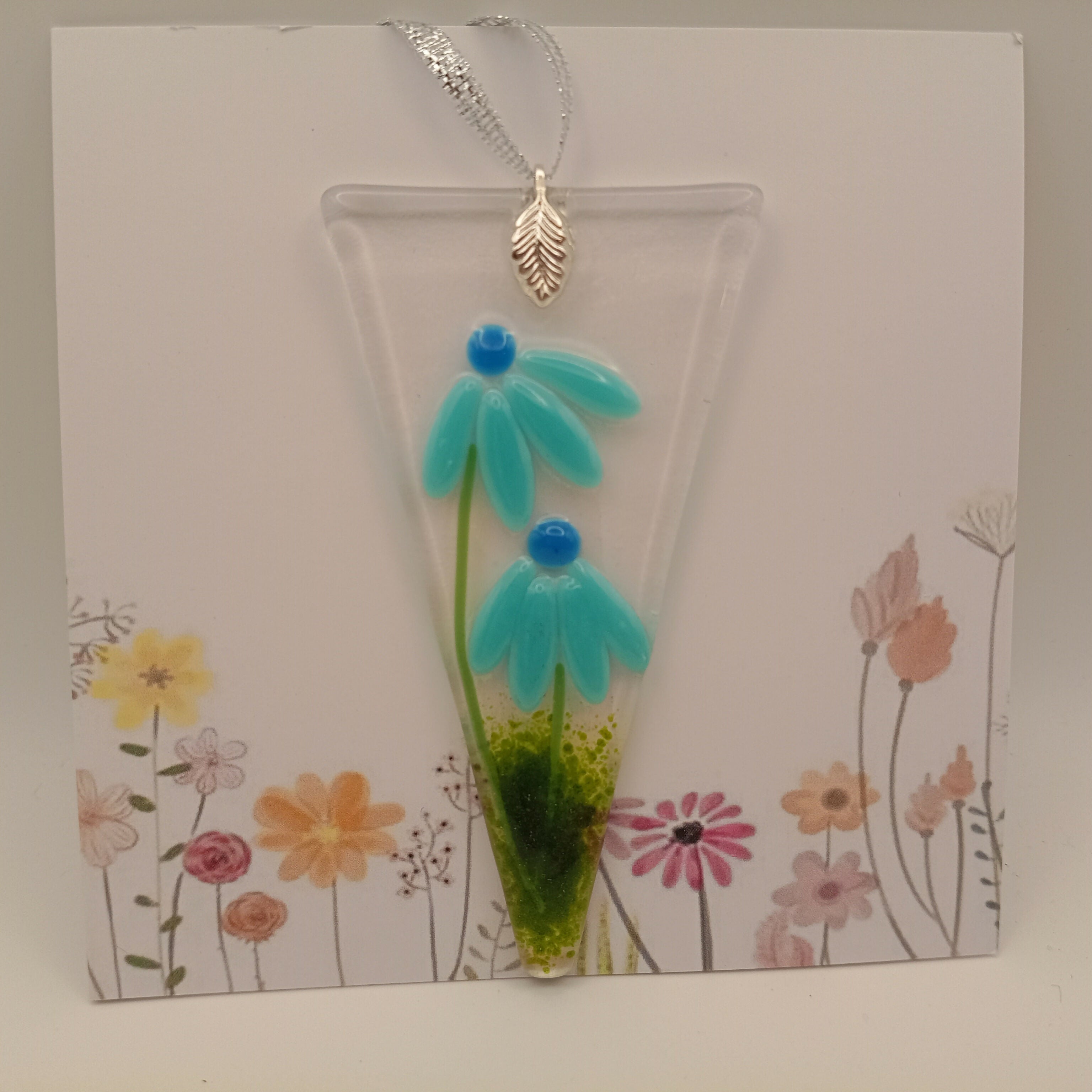 Fused Glass Flower Card