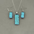 Ice Blue & Purple Dichroic Glass Necklace and Earrings Set - Sterling Silver, Handmade by Jade Tapson Glass