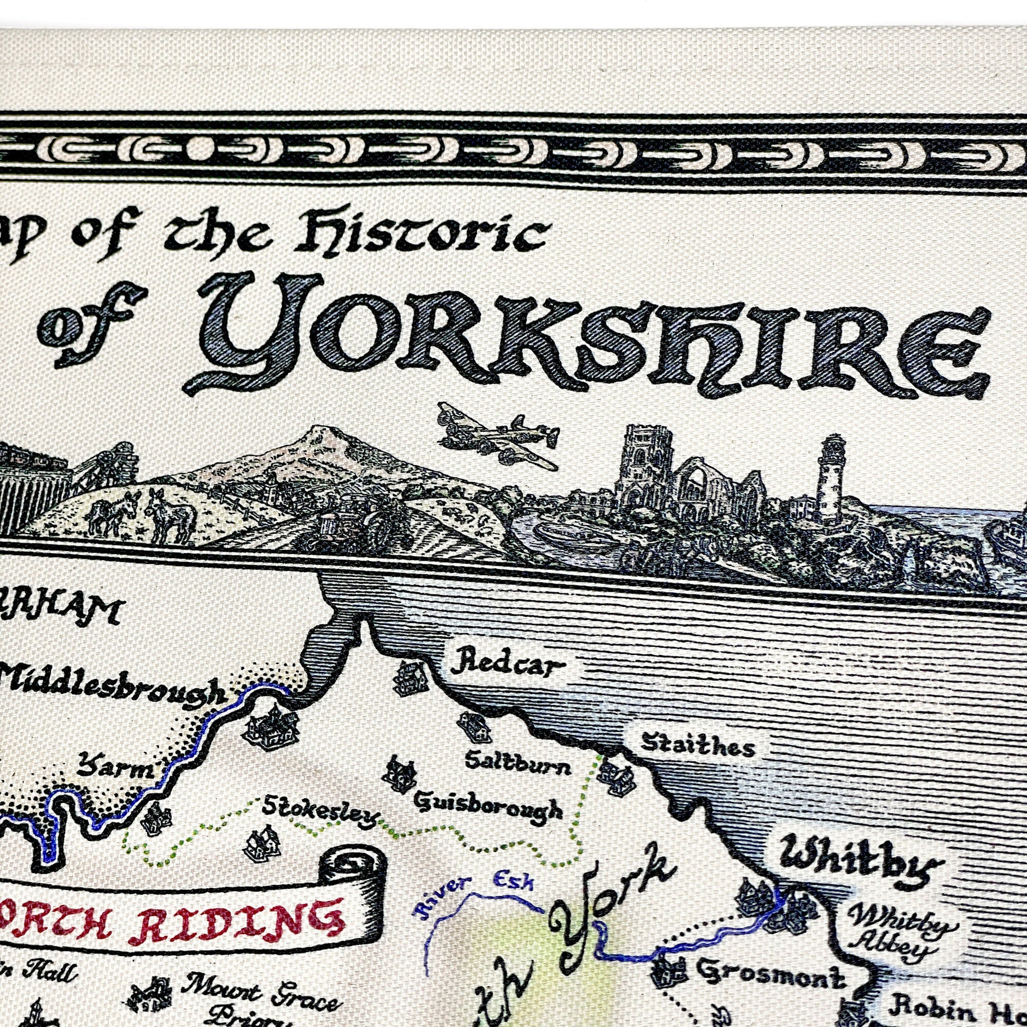 Yorkshire Ridings Map Tea Towel