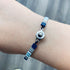 Japanese Tila Glass Bead Bracelet - Blue 185 mm to 195 mm