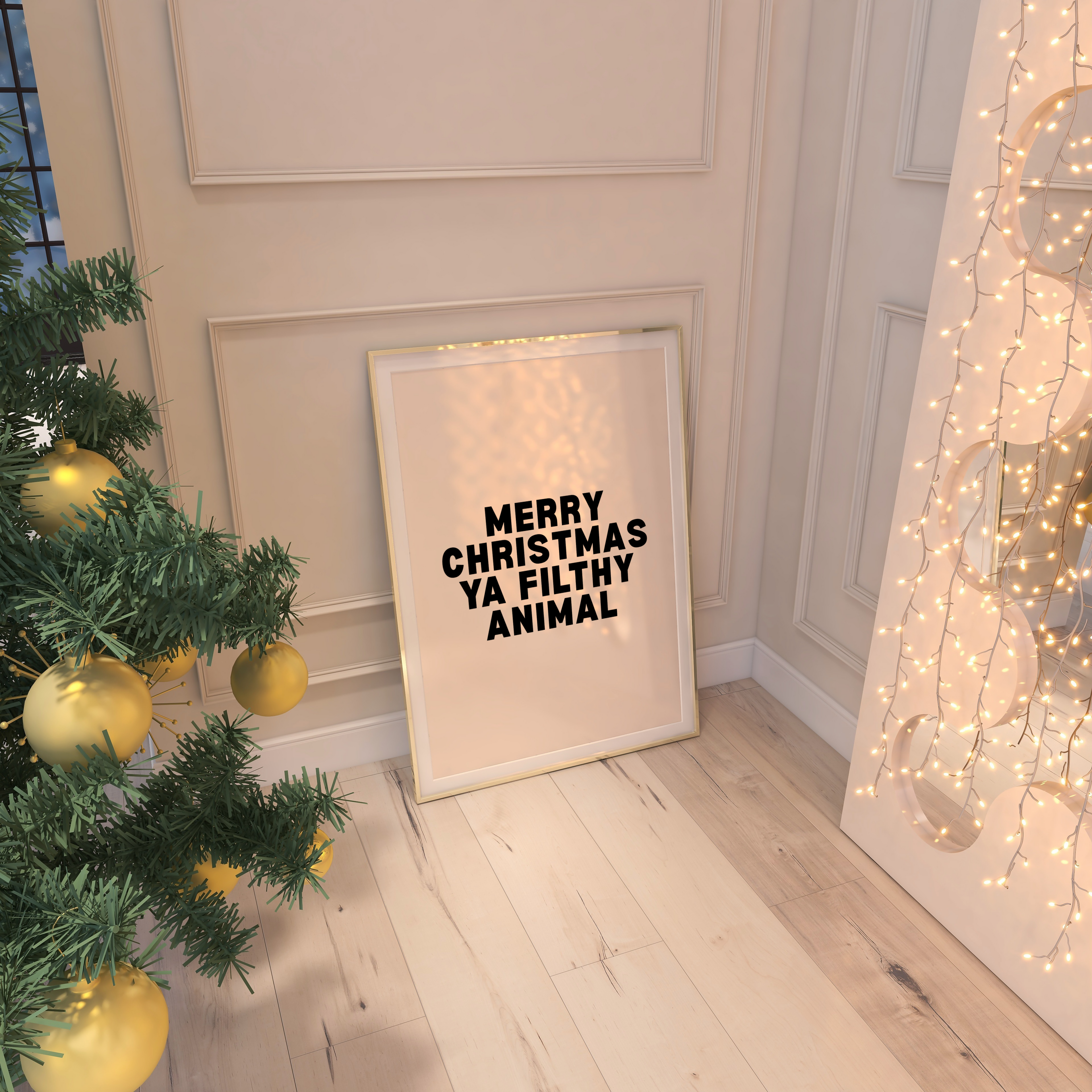 MERRY CHRISTMAS YA FILTHY ANIMAL WALL ART PRINT
