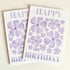 Purple Floral Happy Birthday Card