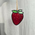 Textured Red Strawberry Stained Glass Decoration