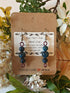 Blue Tiger's Eye Wire Wrapped Crystal Bead Earrings