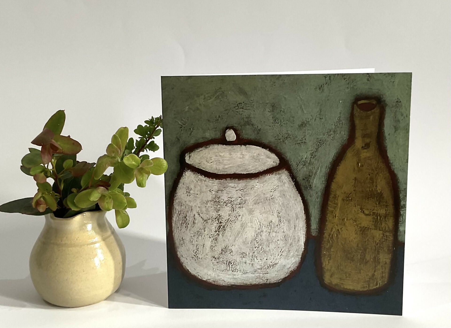 KITCHEN POTS STILL LIFE GREETING CARDS