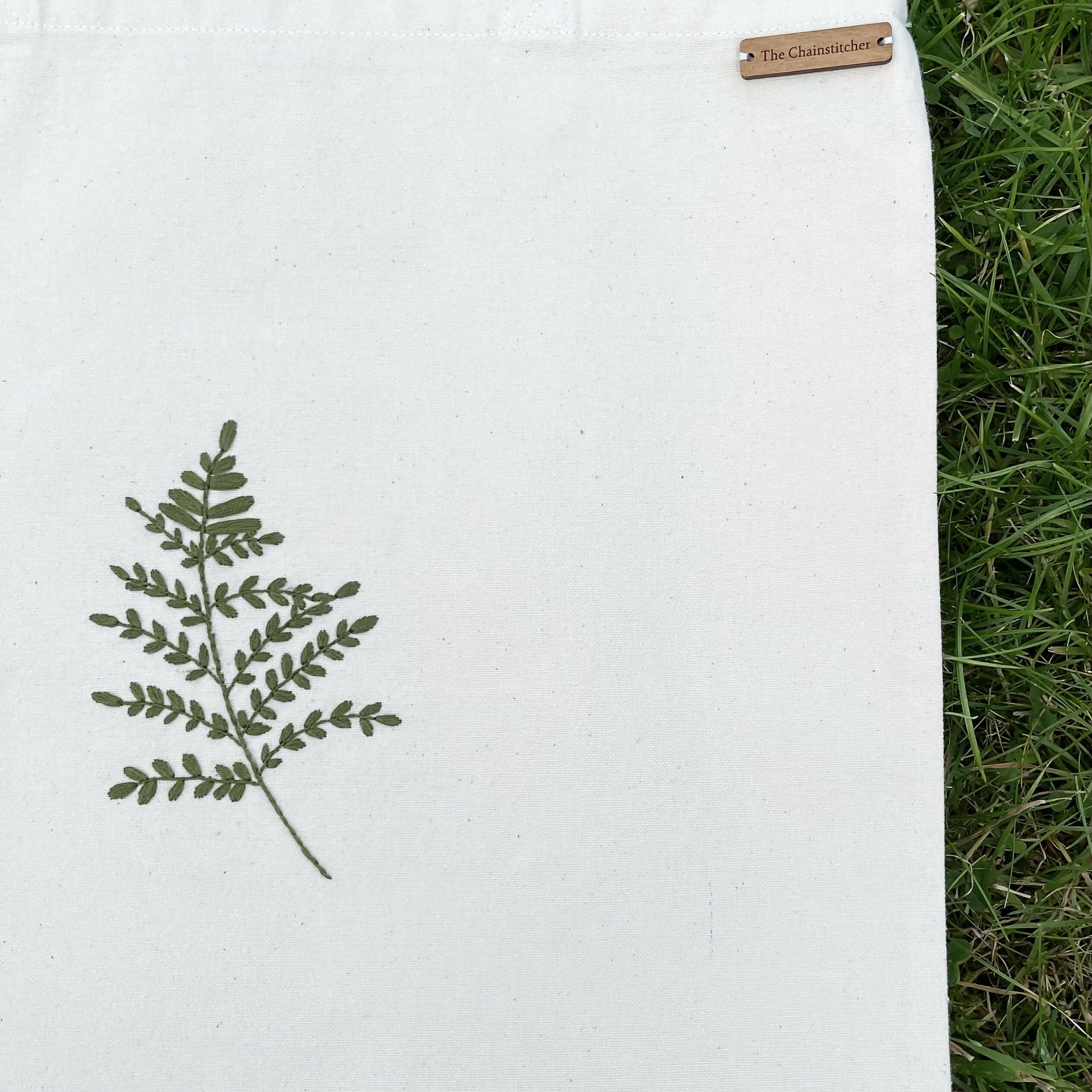 Fern Embroidered Tote