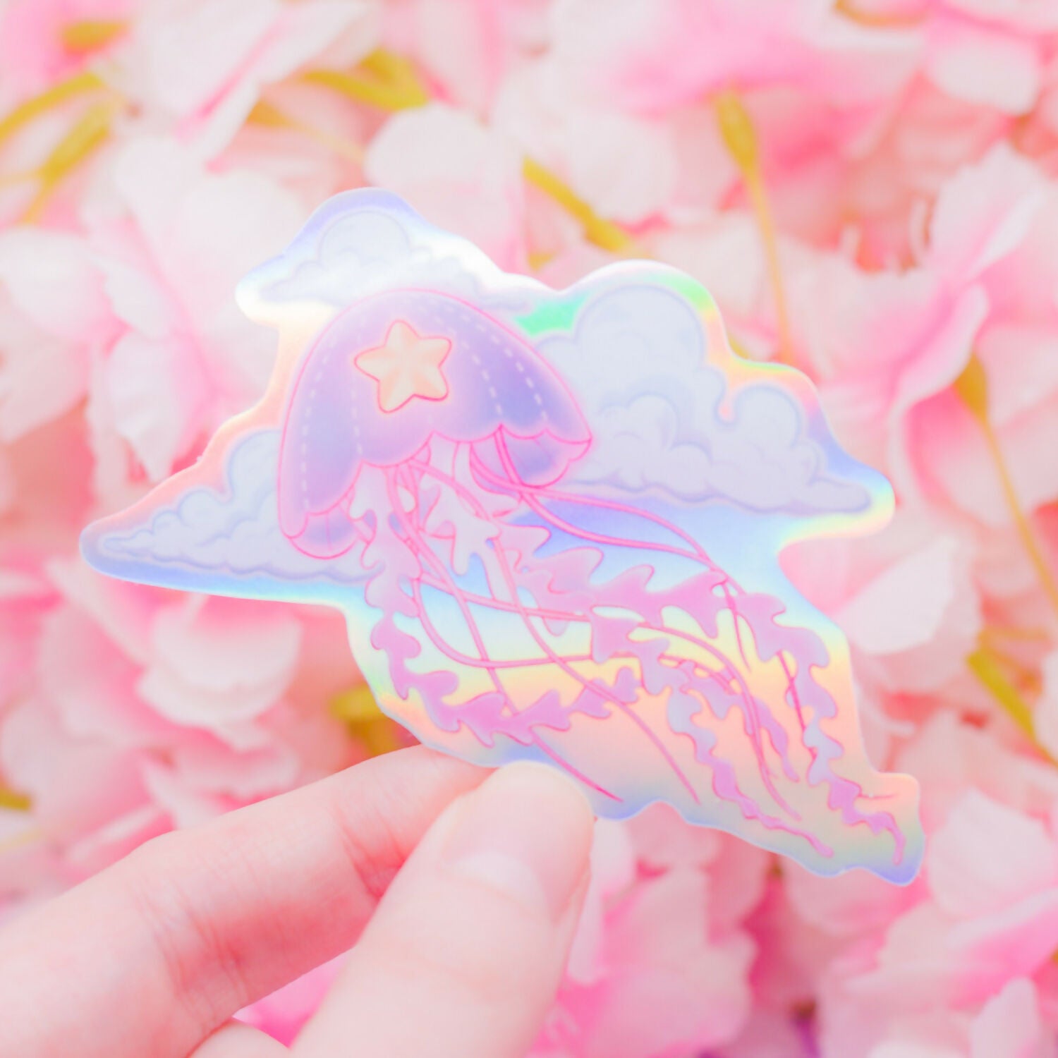 Holographic Sticker - Cosmic Jellyfish