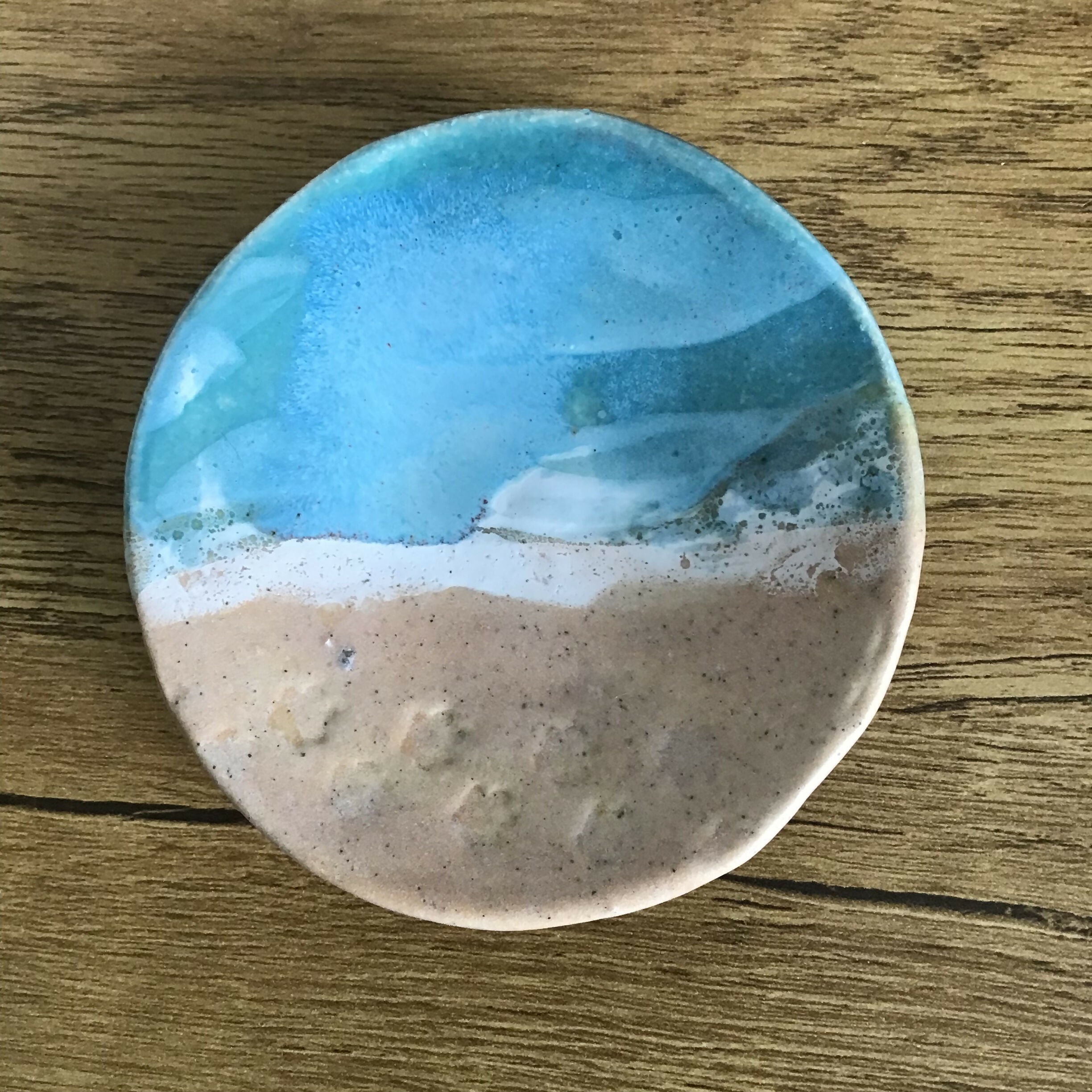 Beach footprints trinket dish