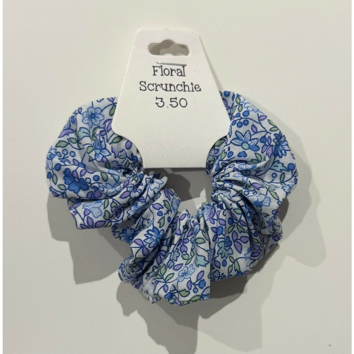 Blue Antique Floral Hair Scrunchie