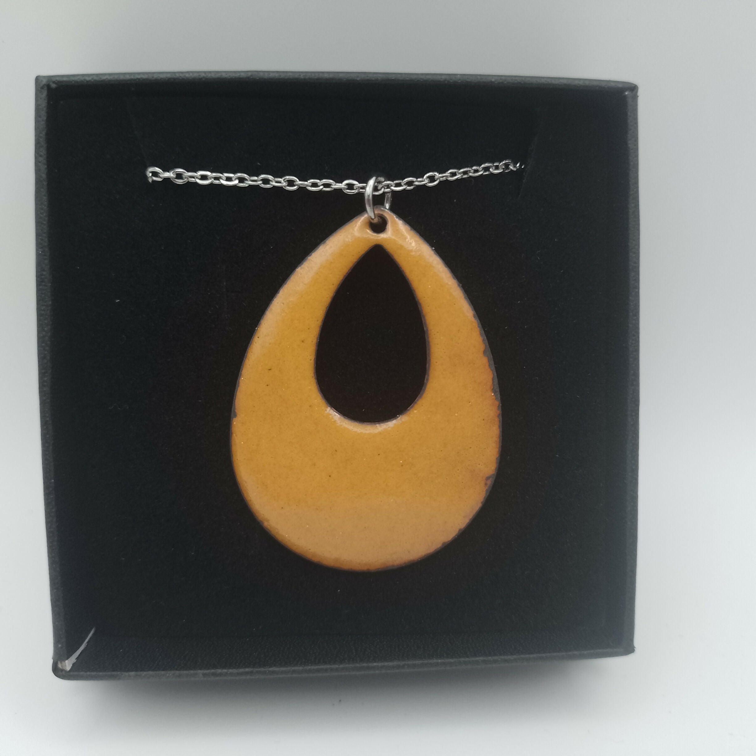 Apricot Yellow Enamel Pendant
