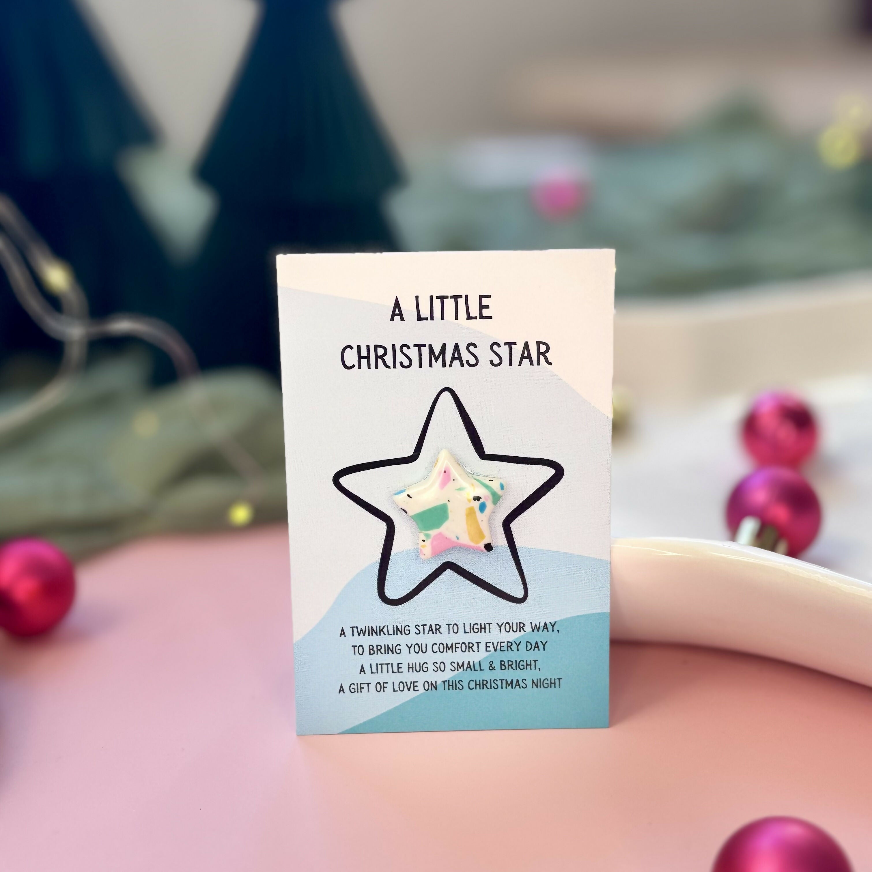 Christmas Star Pocket Hug (Blue)