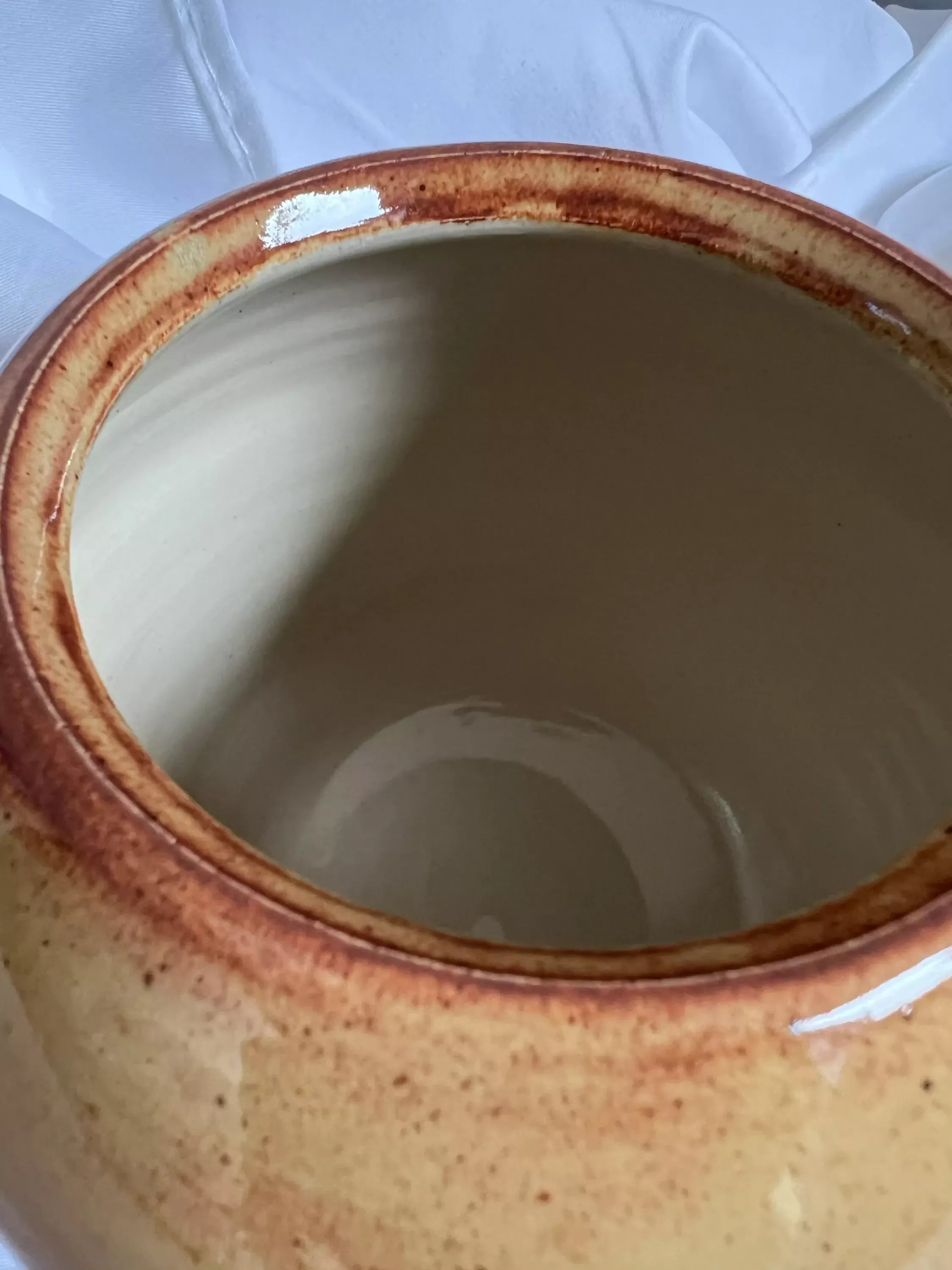 Brown, Round Ceramic Vase/ Vessel